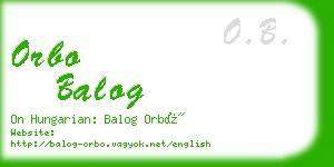 orbo balog business card